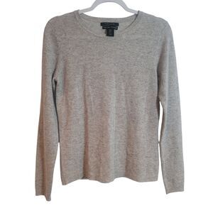 Tahari Pure Luxe 100% Cashmere Sweater Gray Classic Lightweight Women's Medium M